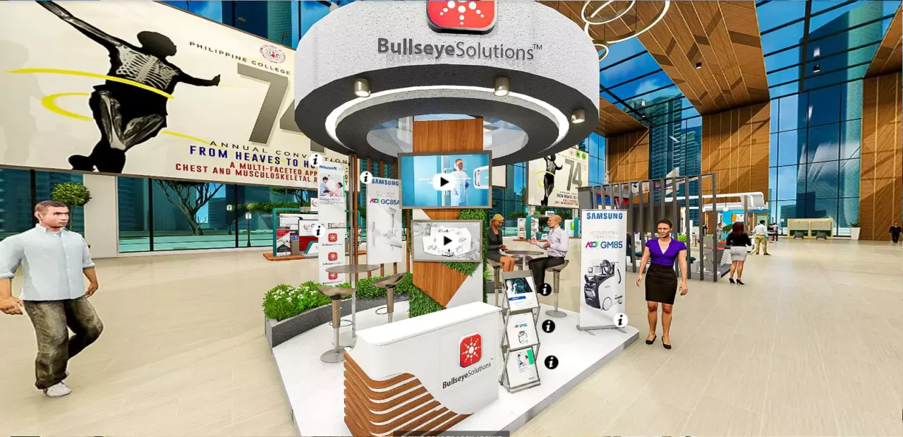 Booth design, Bullseye Solutions exhibit, PCR 74th Annual Convention